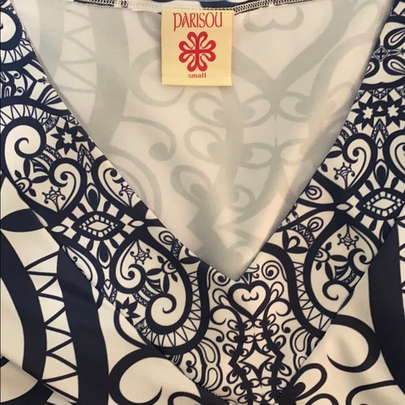 Michelle Parisou blue and white dress - Picture 4 of 4